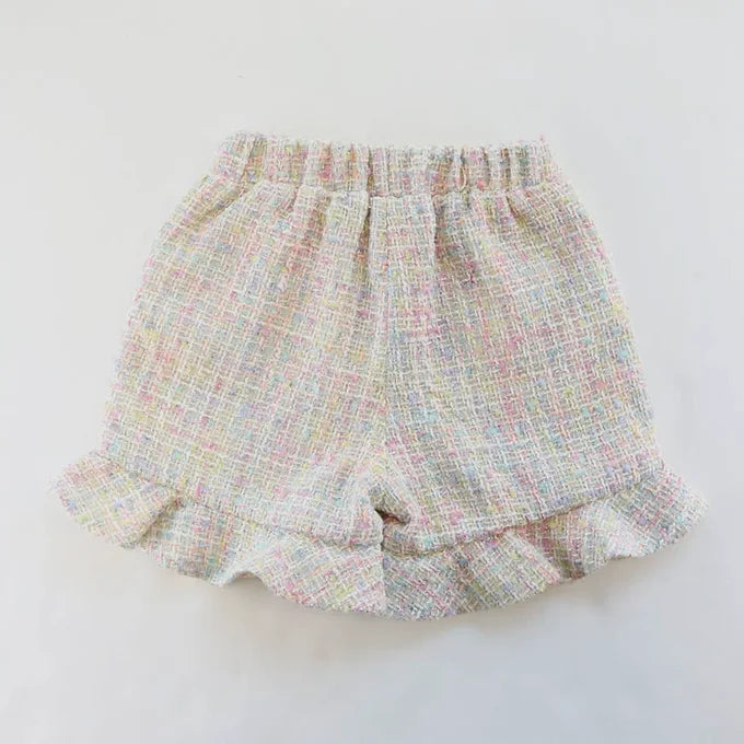 PB First Baby Tweed Ruffle shorts
