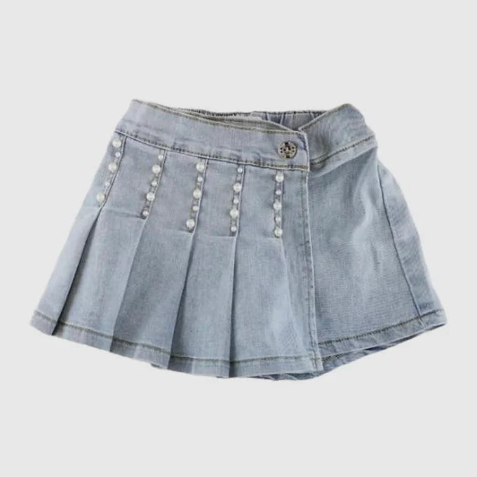 PB Diamonds & Pearls Denim Skort